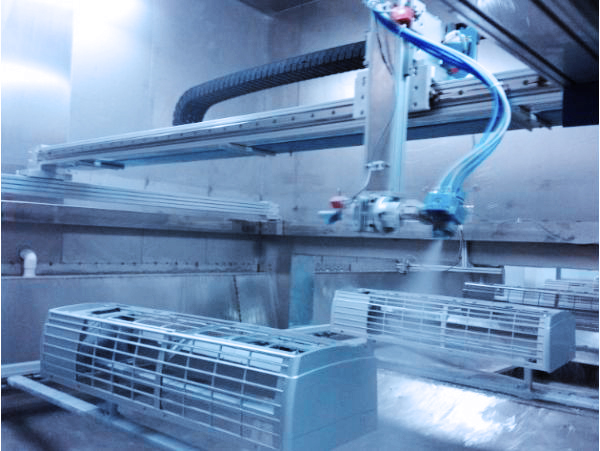 五軸往復噴涂機雙盤：空調外殼往復噴涂機